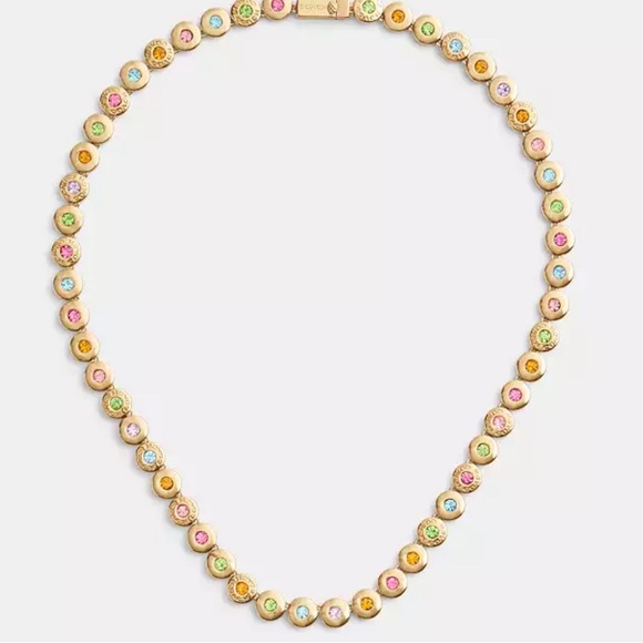 Coach Open Circle Tennis Necklace,nwt ! - Picture 2 of 6